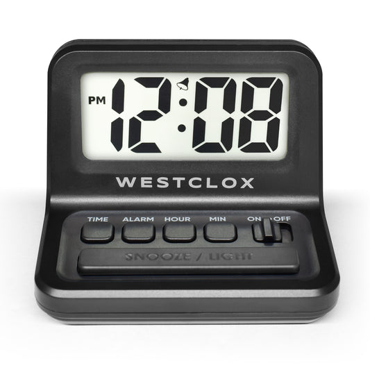 Westclox Celebrity Glo-Clox Black Compact Travel Alarm Clock 47538A