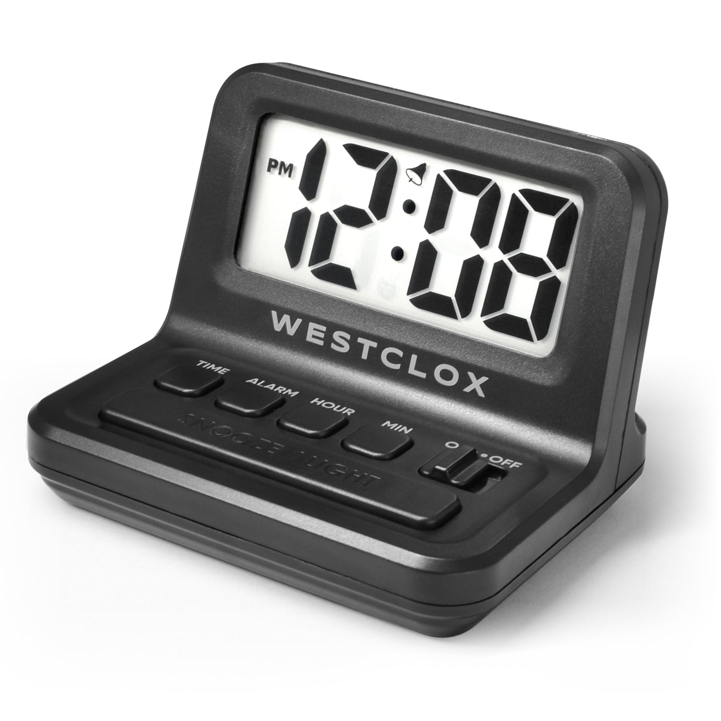 Westclox Celebrity Glo-Clox Black Compact Travel Alarm Clock 47538A