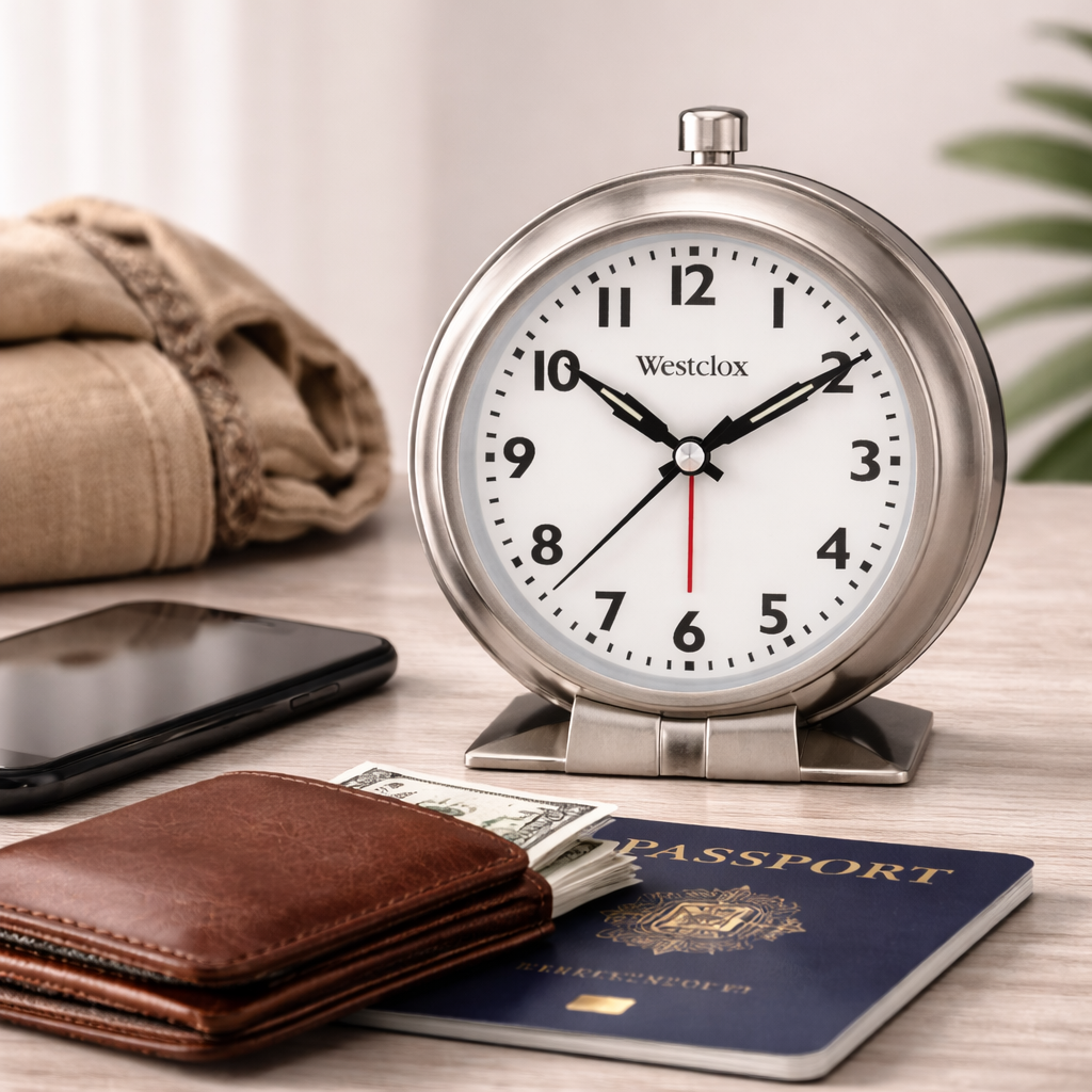 Westclox Metal Alarm Clock, Loud Alarm, Nickel Finish, Dome Glass Lens