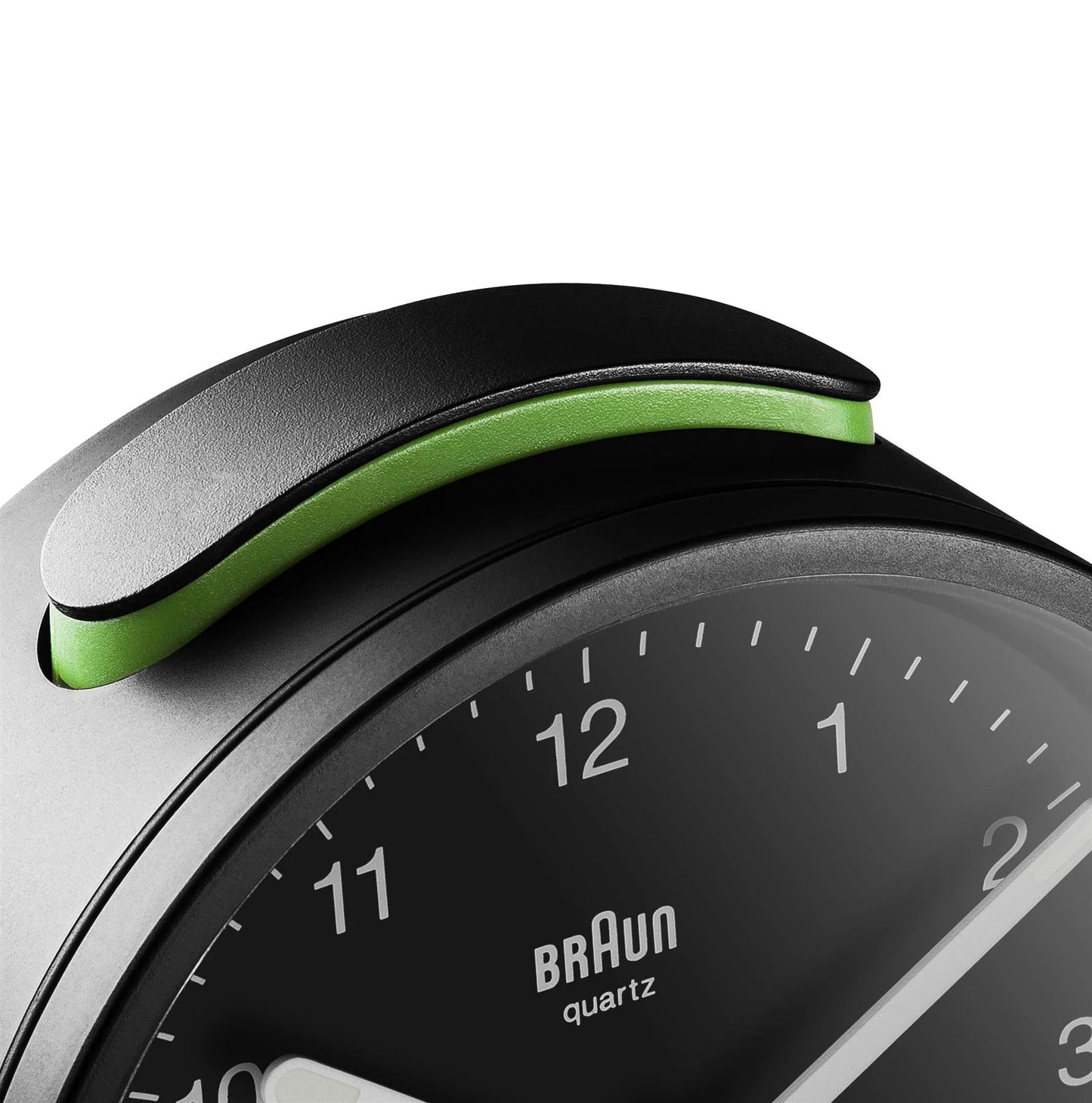 Braun BC12 Analogue Alarm Clock – Iconic Yellow Hand & Quiet Quartz (Black)