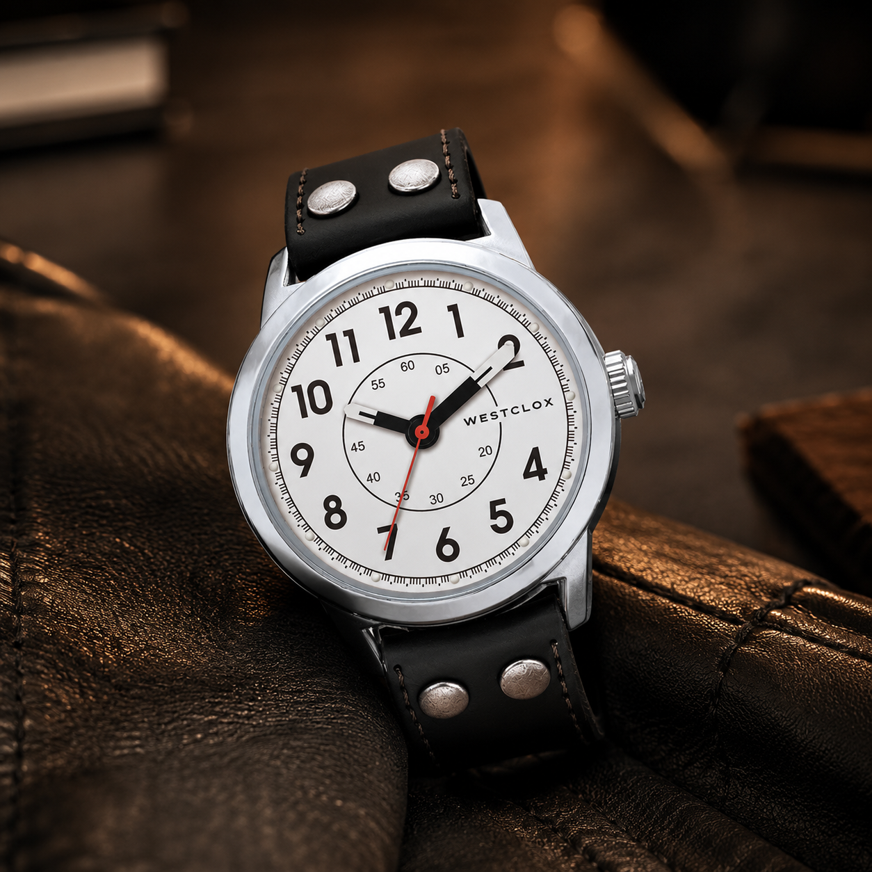 Westclox 51005 Classic Analog Watch – Bold Easy-to-Read Dial with Black Strap