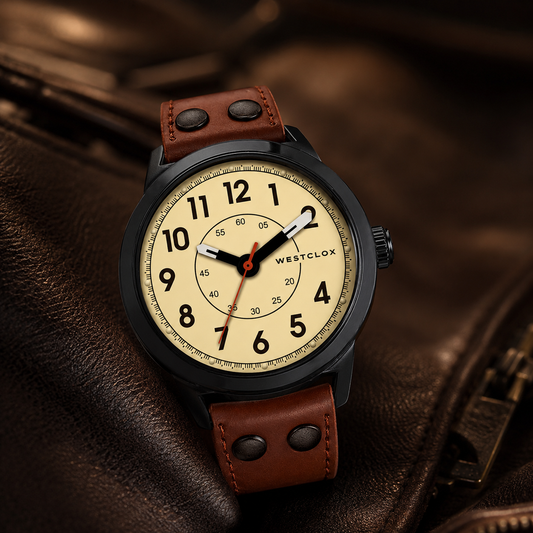 Westclox 51006 Classic Analog Watch – Black Case with Brown Strap