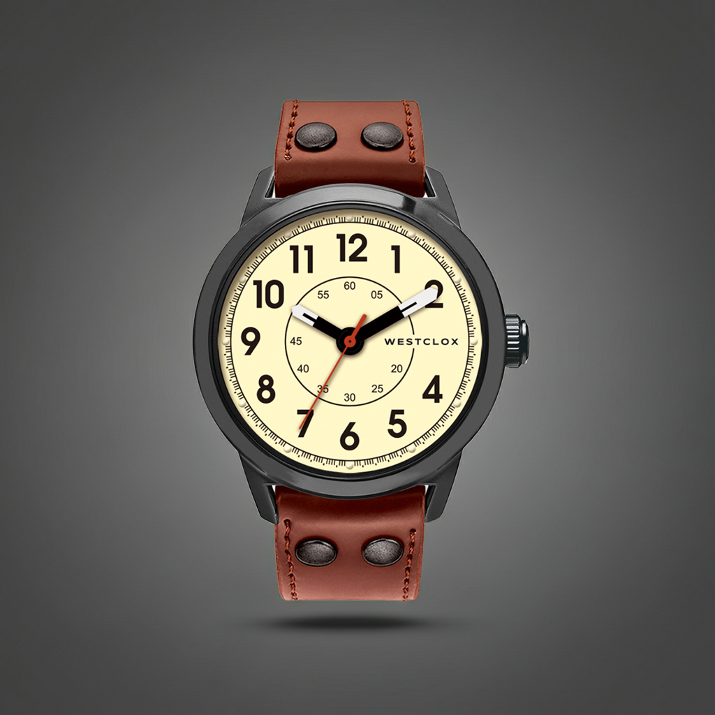 Westclox 51006 Classic Analog Watch – Black Case with Brown Strap