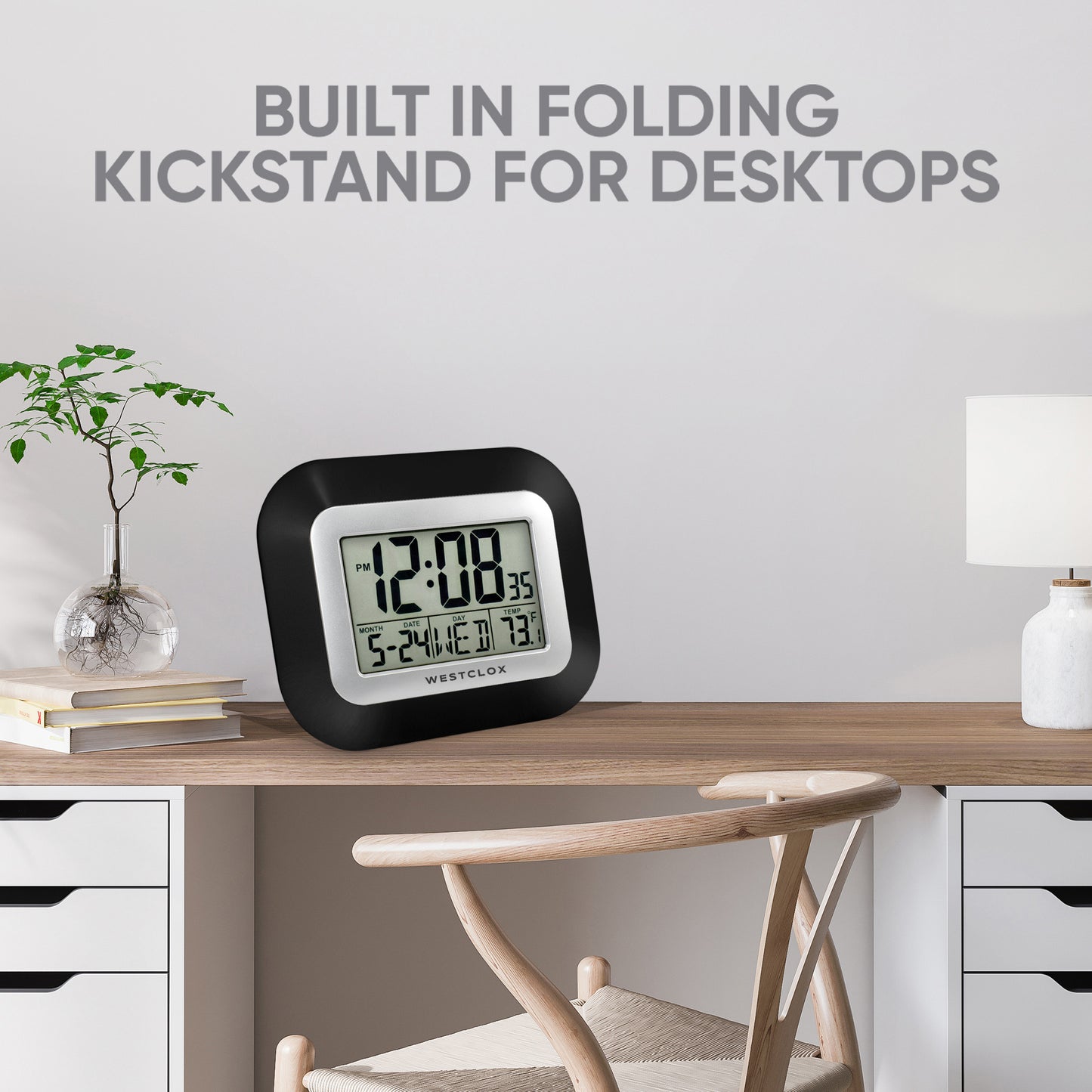 LCD Square Alarm Wall Clock