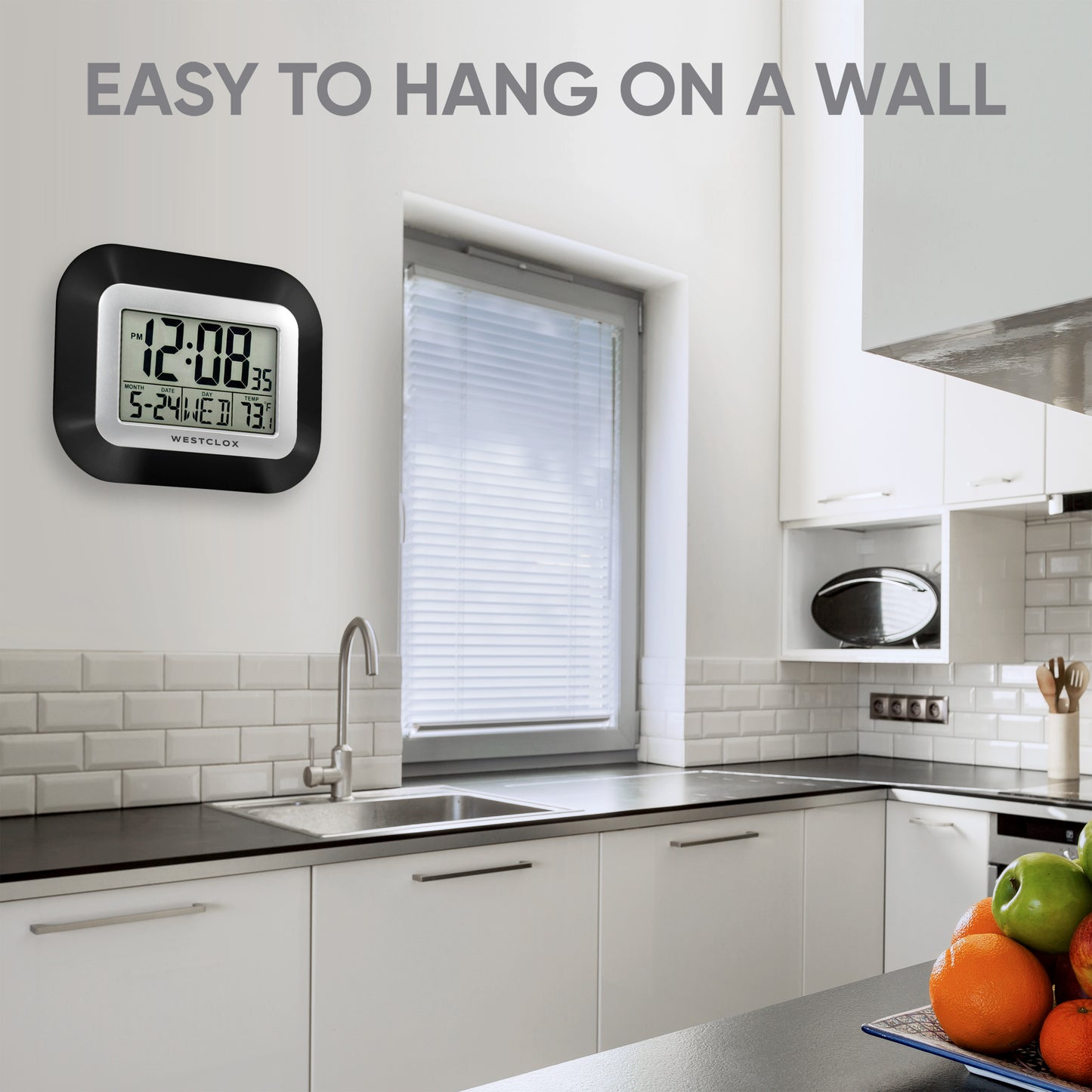 LCD Square Alarm Wall Clock