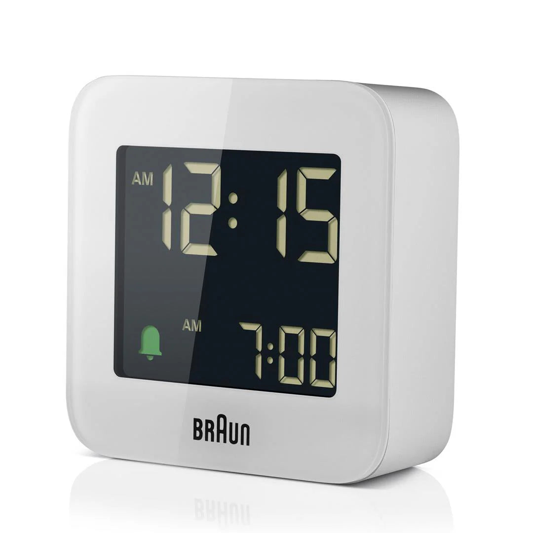 Braun BC08 Digital Travel Alarm Clock – White