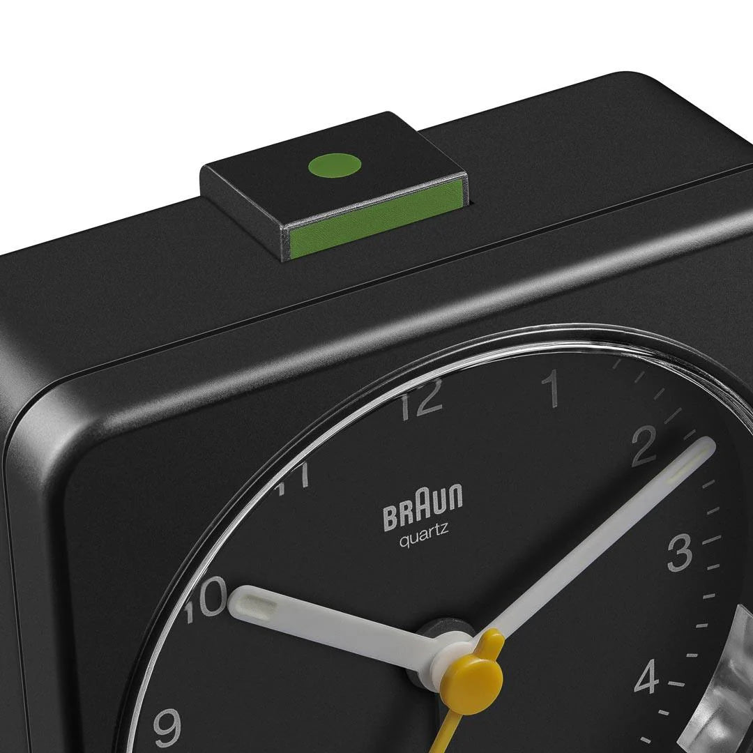 Braun BC03B Analogue Alarm Clock – Quiet Sweep Quartz & Luminous Hands (Black)