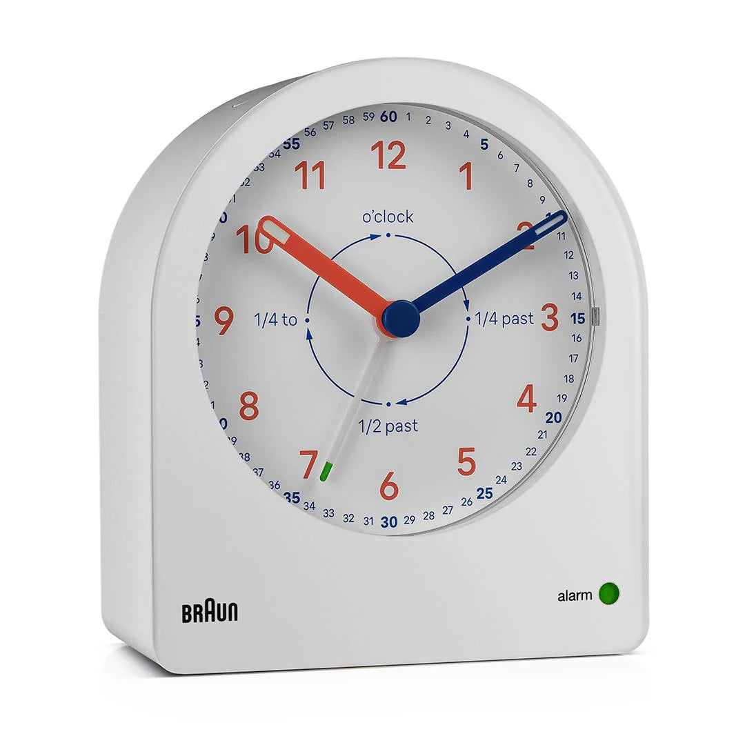 Braun BC22TW Time Teacher Analogue Alarm Clock – Easy-to-Read Learning Dial with Backlight