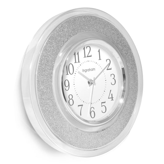 Westclox Clear and Silver Glitter 12" Wall Clock