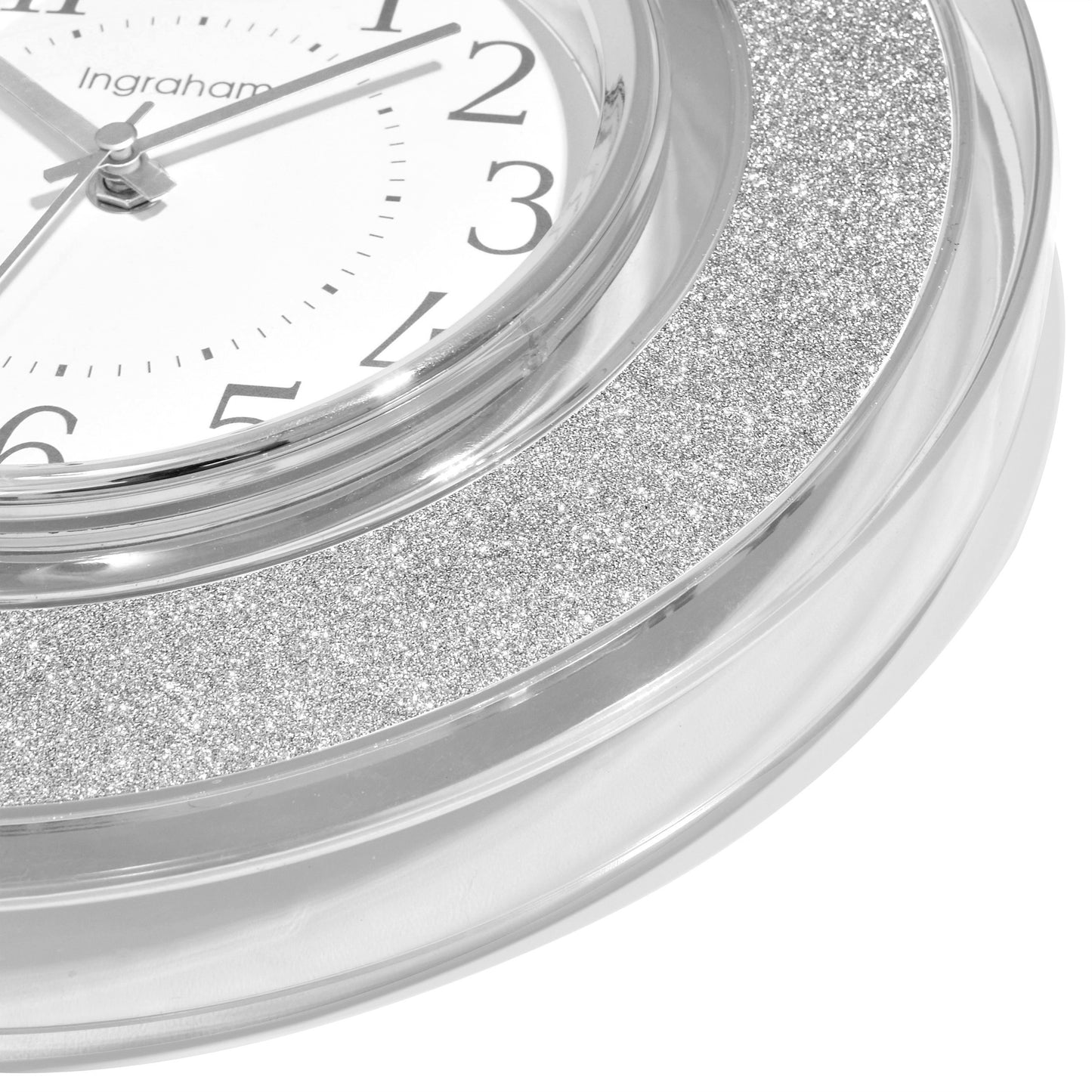 Westclox Clear and Silver Glitter 12" Wall Clock
