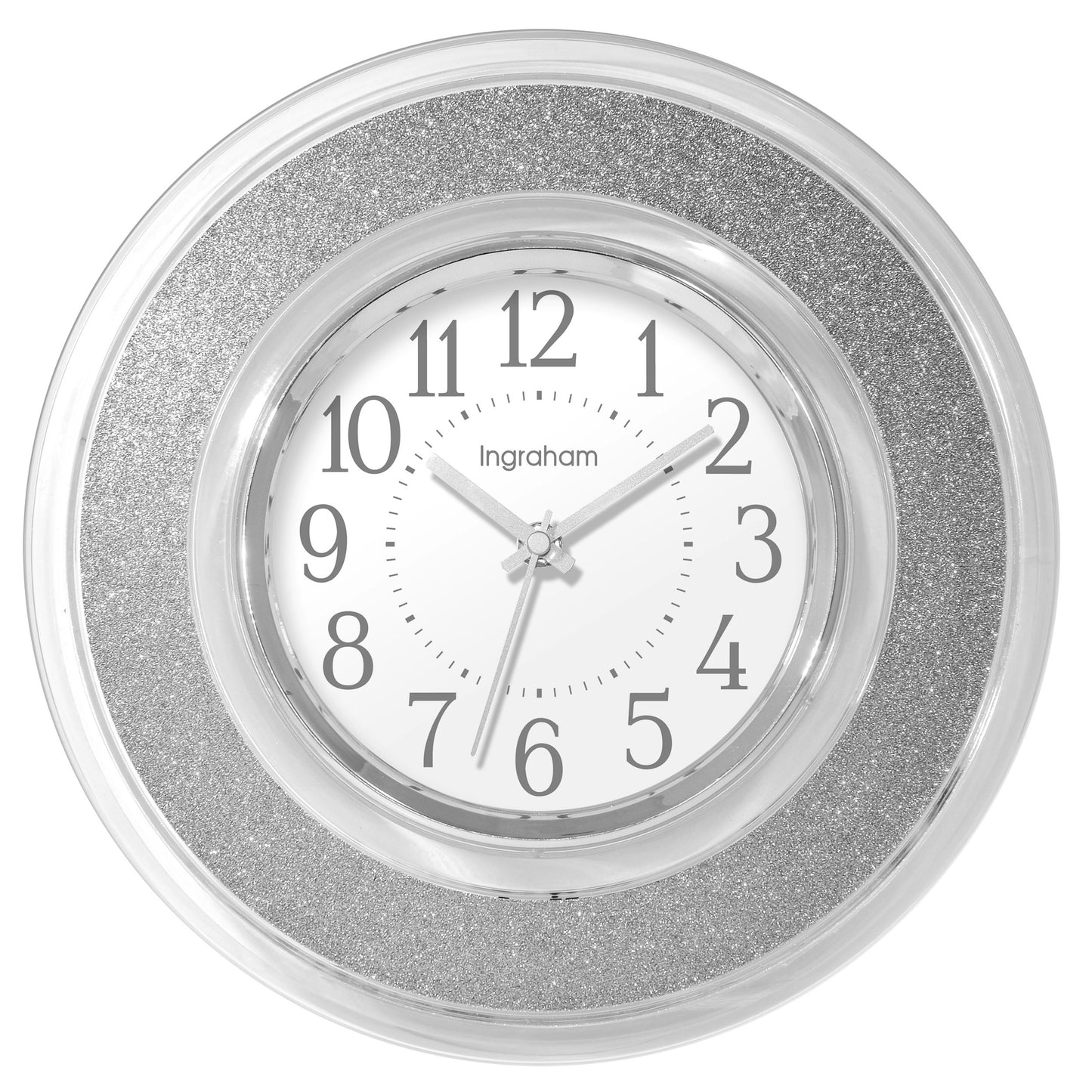Westclox Clear and Silver Glitter 12" Wall Clock