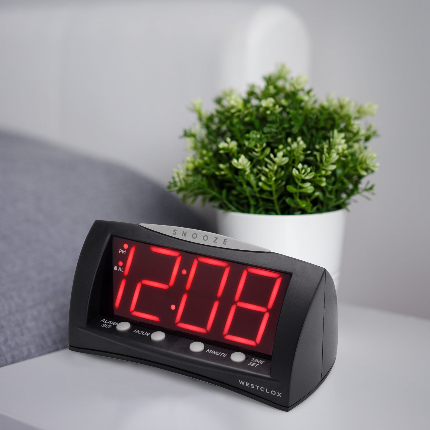 Westclox Triad Snooze Alarm Clock LED Black