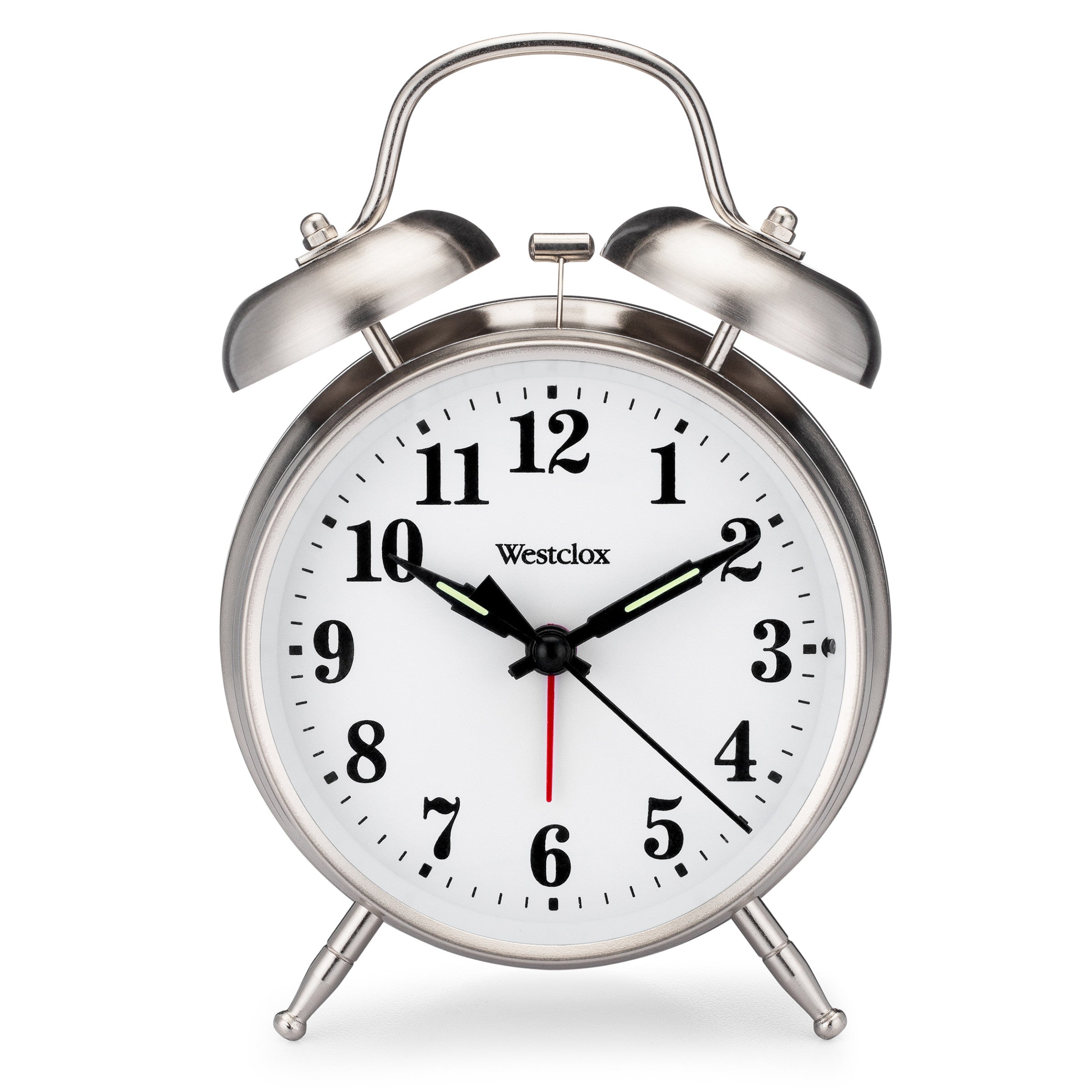 Westclox Twin Bell Alarm Clock, Loud Bell, Silver Metal Case – The