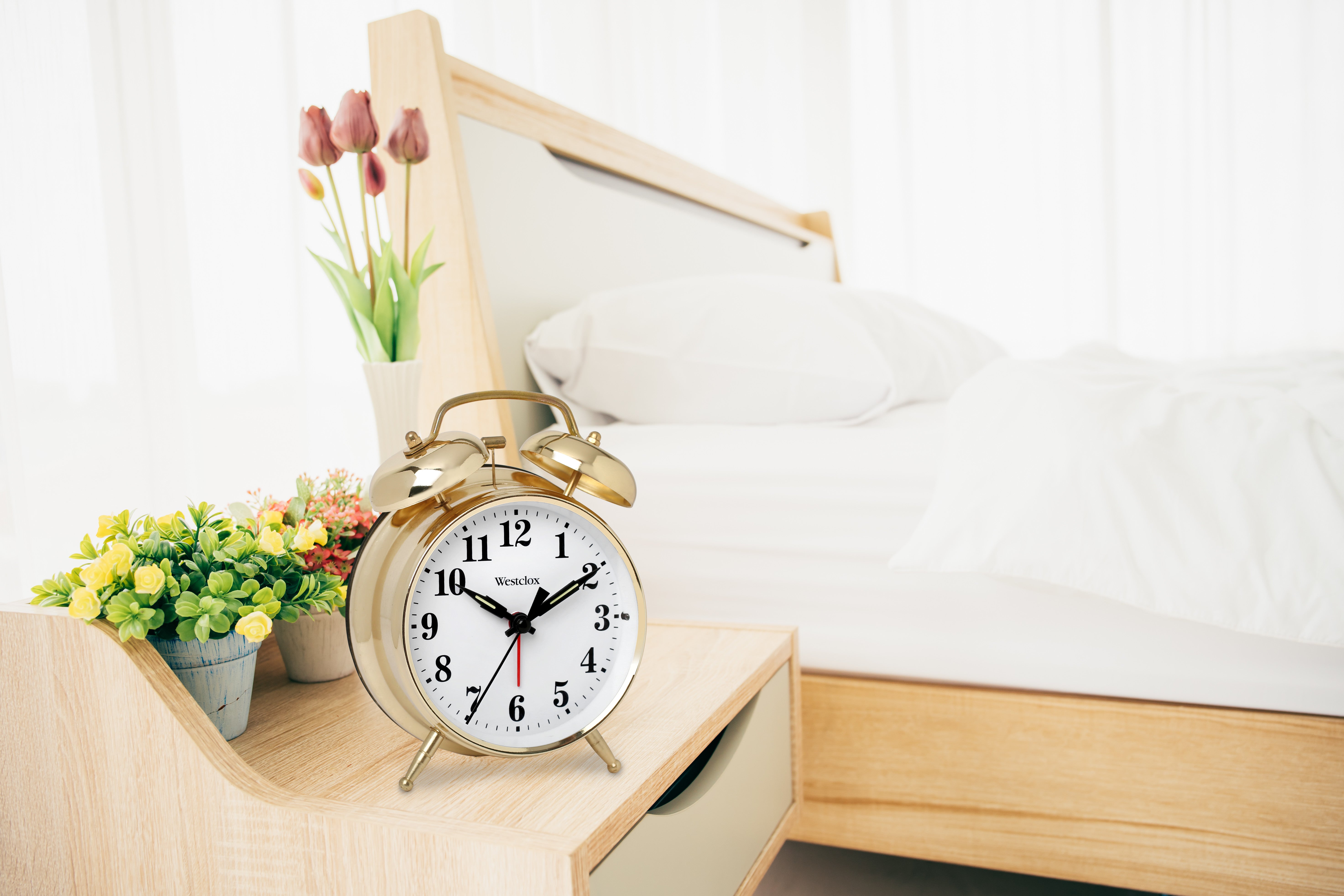 Westclox Twin Bell Alarm Clock, Loud Bell Alarm, Polished Go – The