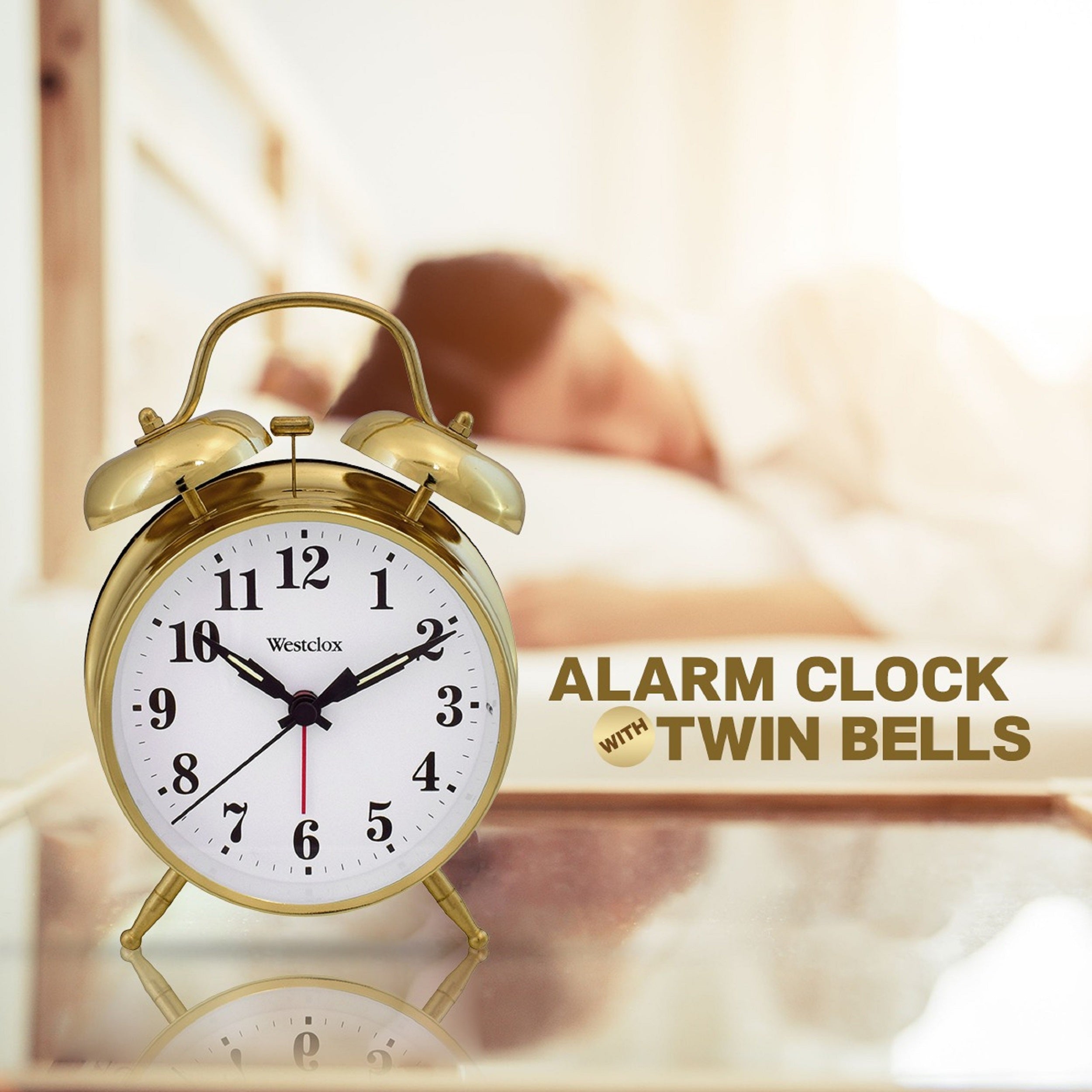 Westclox Twin Bell Alarm Clock, Loud Bell Alarm, Polished Go – The