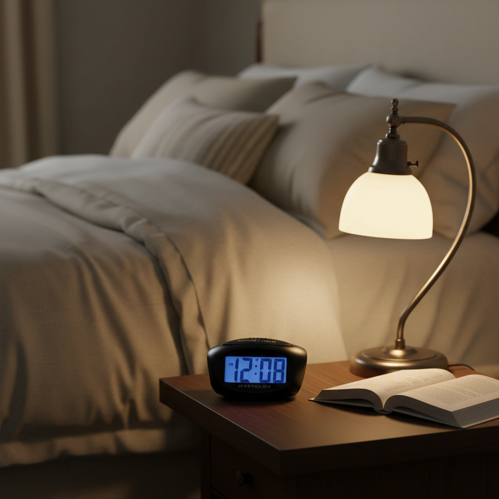 Westclox 1" LCD Alarm Clock – Large Digits with Blue Backlight