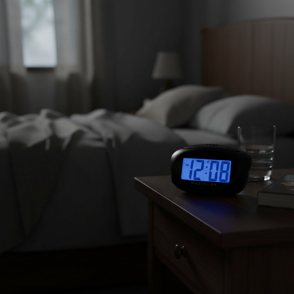 Westclox 1" LCD Alarm Clock – Large Digits with Blue Backlight