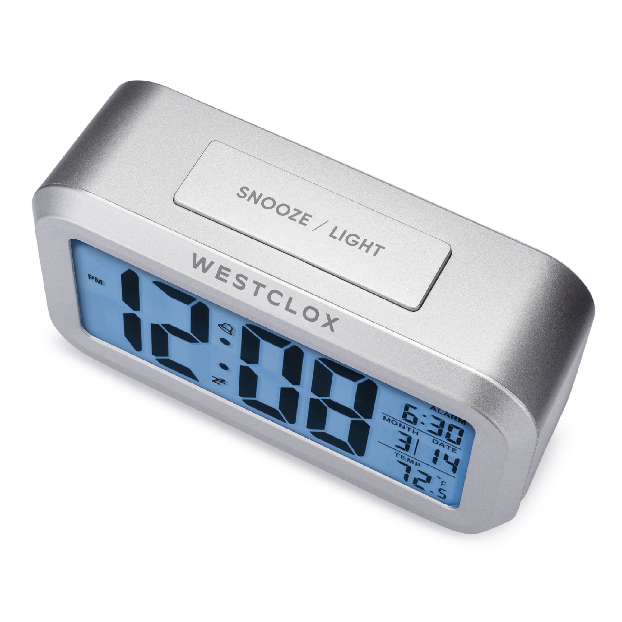 Westclox Silver LCD Alarm Clock, 1.4