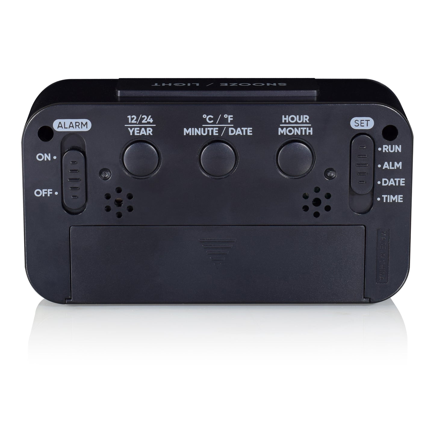 Westclox Black Digital LCD Alarm Clock – Large Display with Date & Temperature