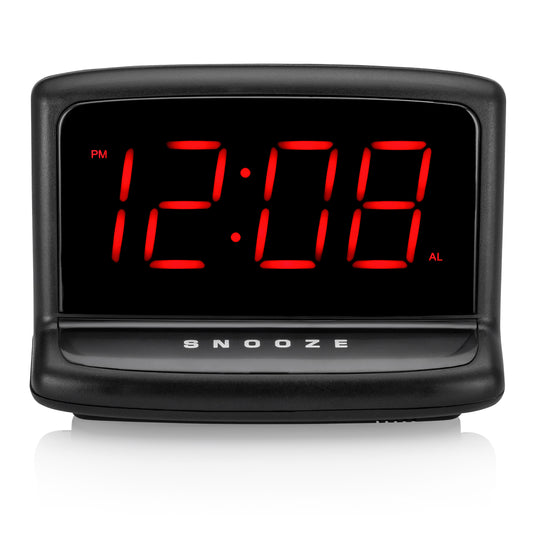 Westclox Large Digit LED Alarm Clock – 1.4" Red Display with Oversized Snooze