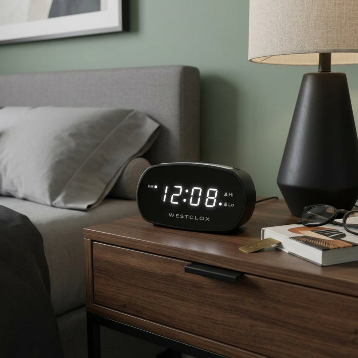 Westclox Night Light Alarm Clock – Adjustable Brightness Digital Alarm Clock