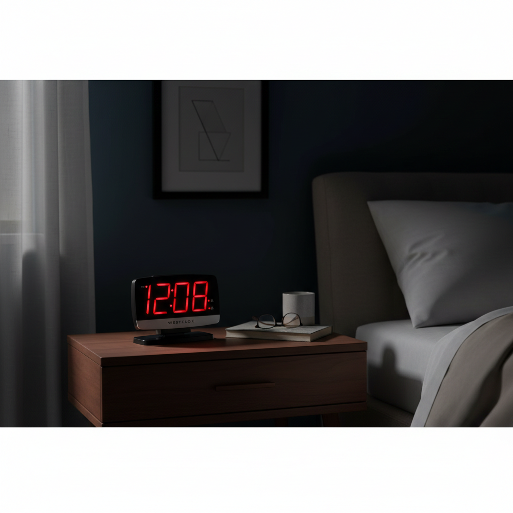 Westclox 1.8" Tilt & Swivel LED Alarm Clock with USB Charging