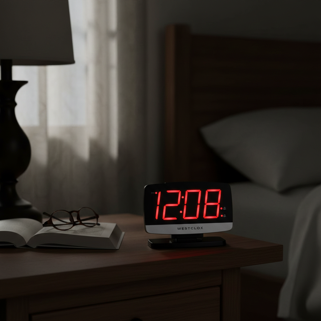 Westclox 1.8" Tilt & Swivel LED Alarm Clock with USB Charging