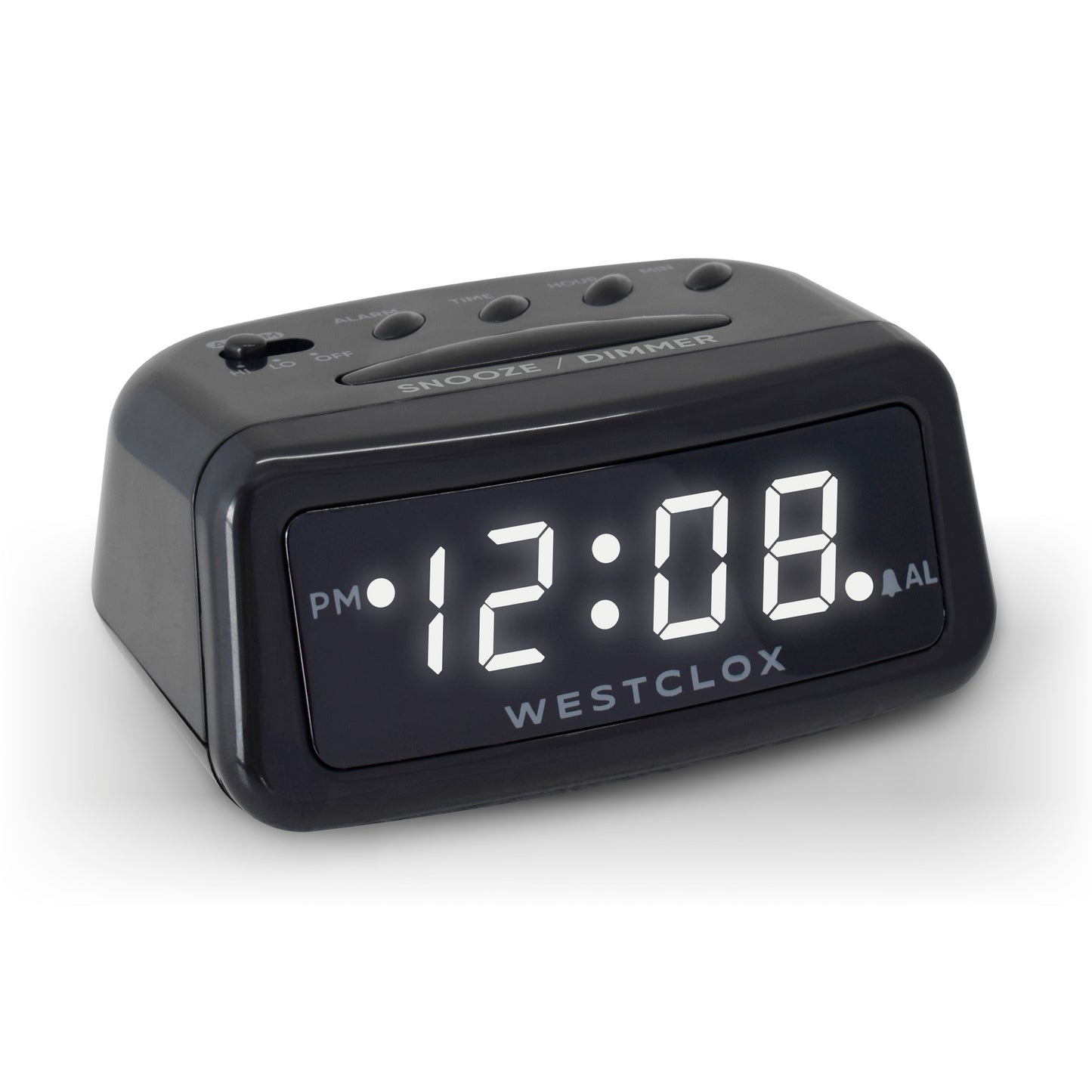 Westclox USB-C LED Alarm Clock – White Display with Charging Port