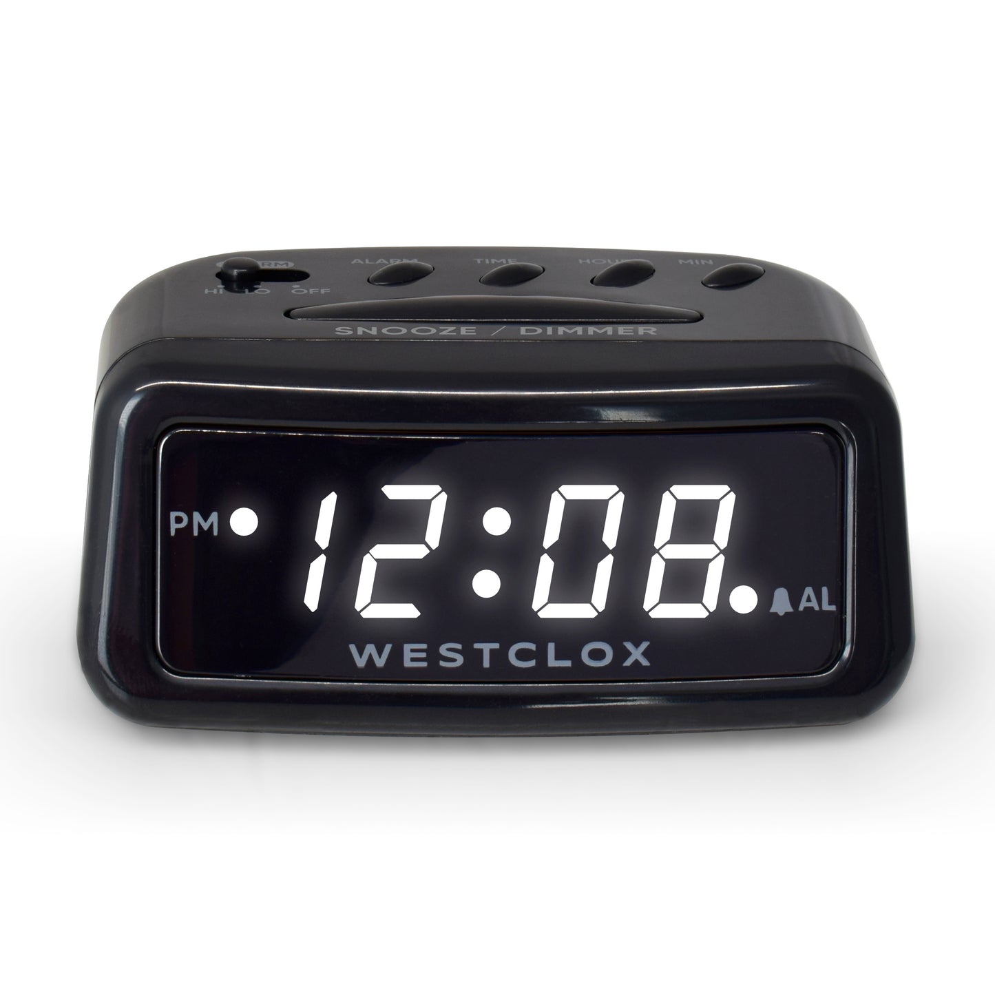 Westclox USB-C LED Alarm Clock – White Display with Charging Port