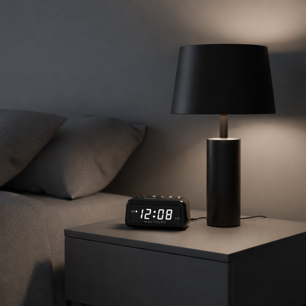 Westclox USB-C LED Alarm Clock – White Display with Charging Port