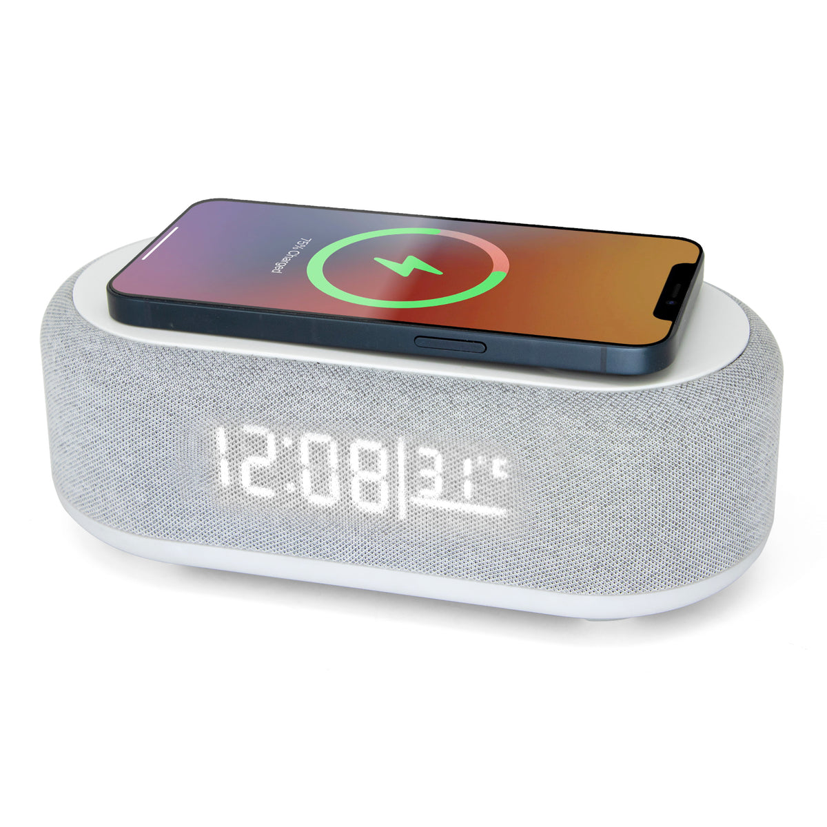 Westclox Digital Alarm Clock with Wireless Charging, Night Light, and Dimmer