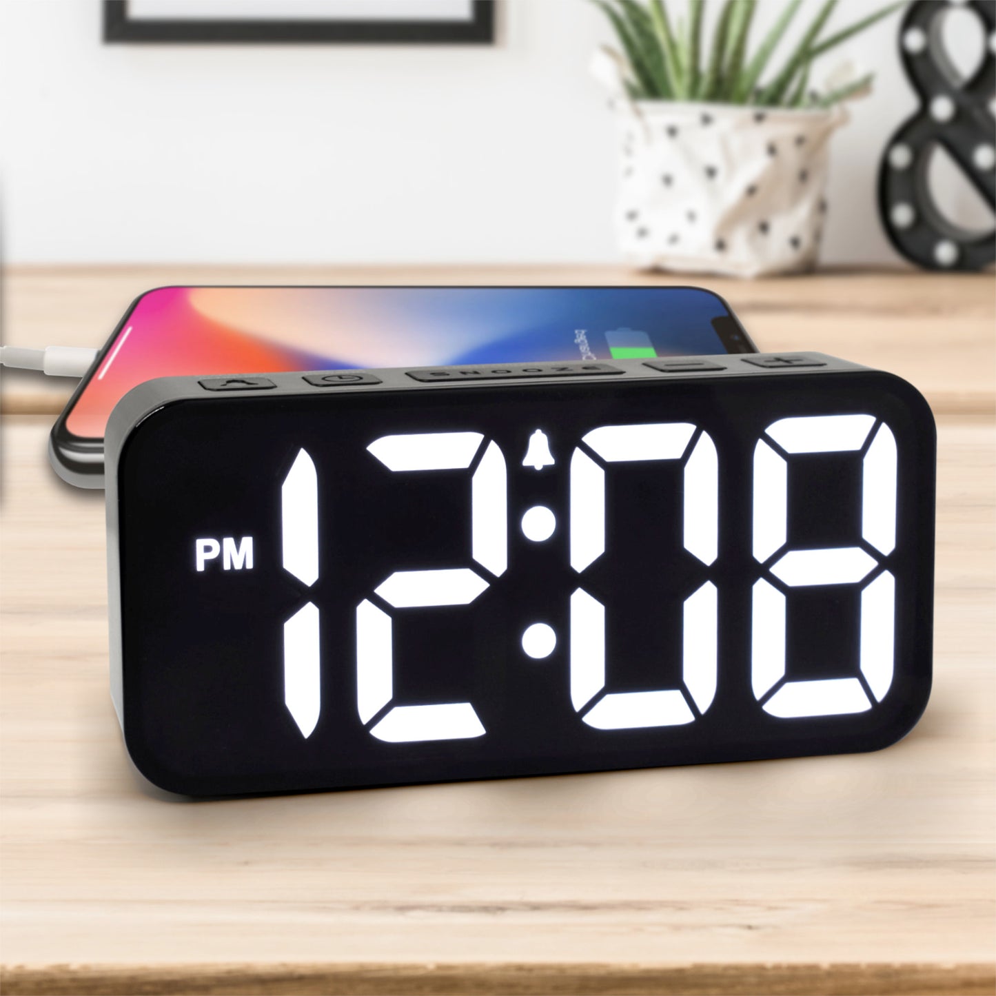 Westclox 2" RGB Color Changing LED Alarm Clock with USB-C Charging