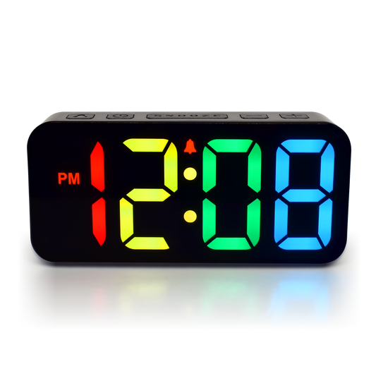 Westclox 2" RGB Color Changing LED Alarm Clock with USB-C Charging