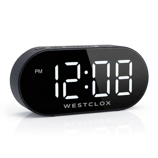 Westclox Battery or Electric Digital Alarm Clock – Large Display with Adjustable Brightness