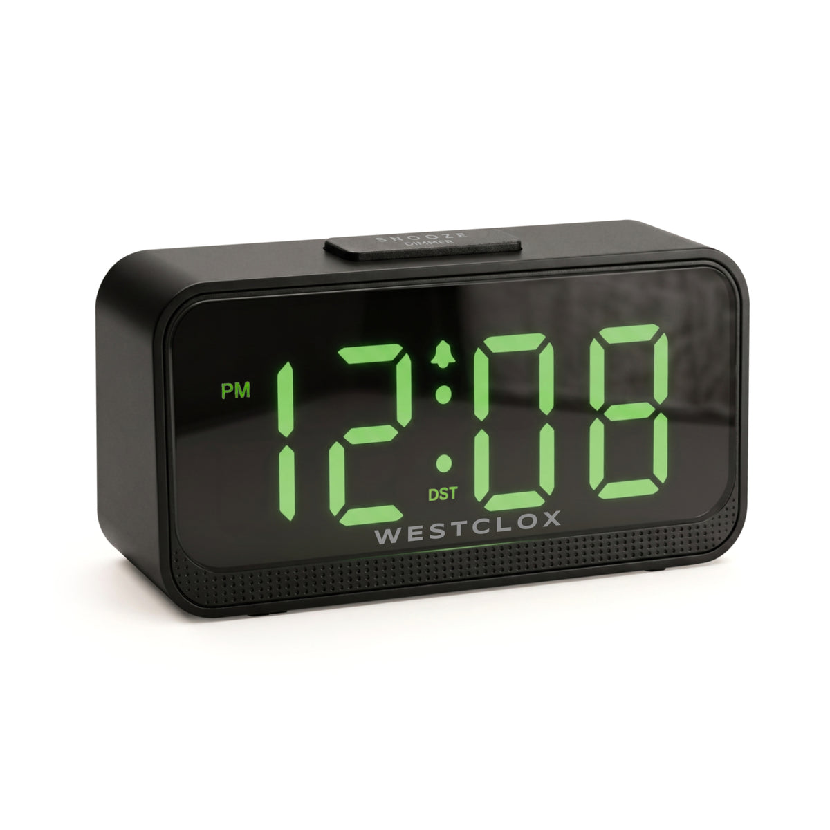 Westclox Battery or Electric Digital Alarm Clock – Green LED Display with Adjustable Brightness