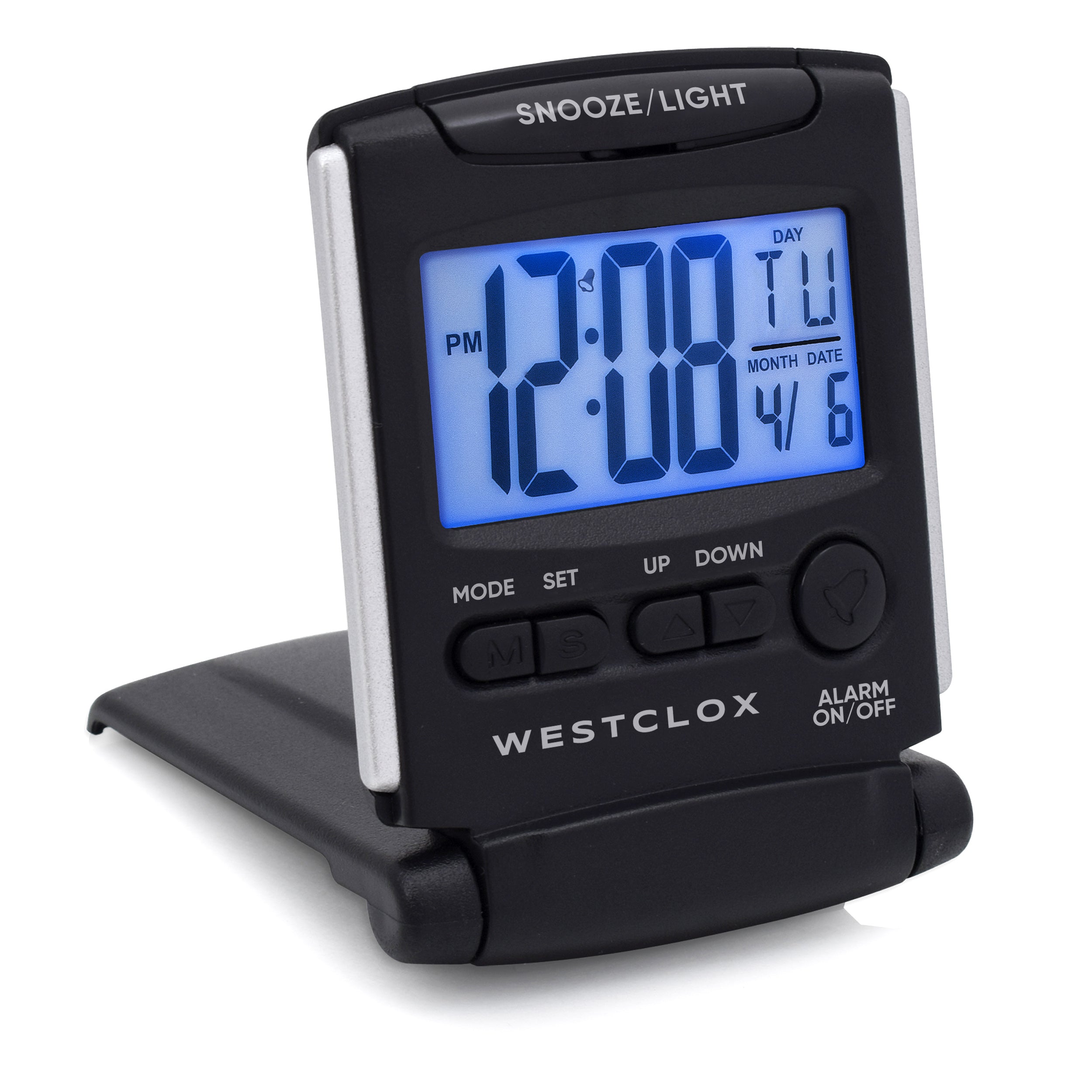 Westclox Travel LCD Alarm Clock, Folding Cover, Large Displa – The