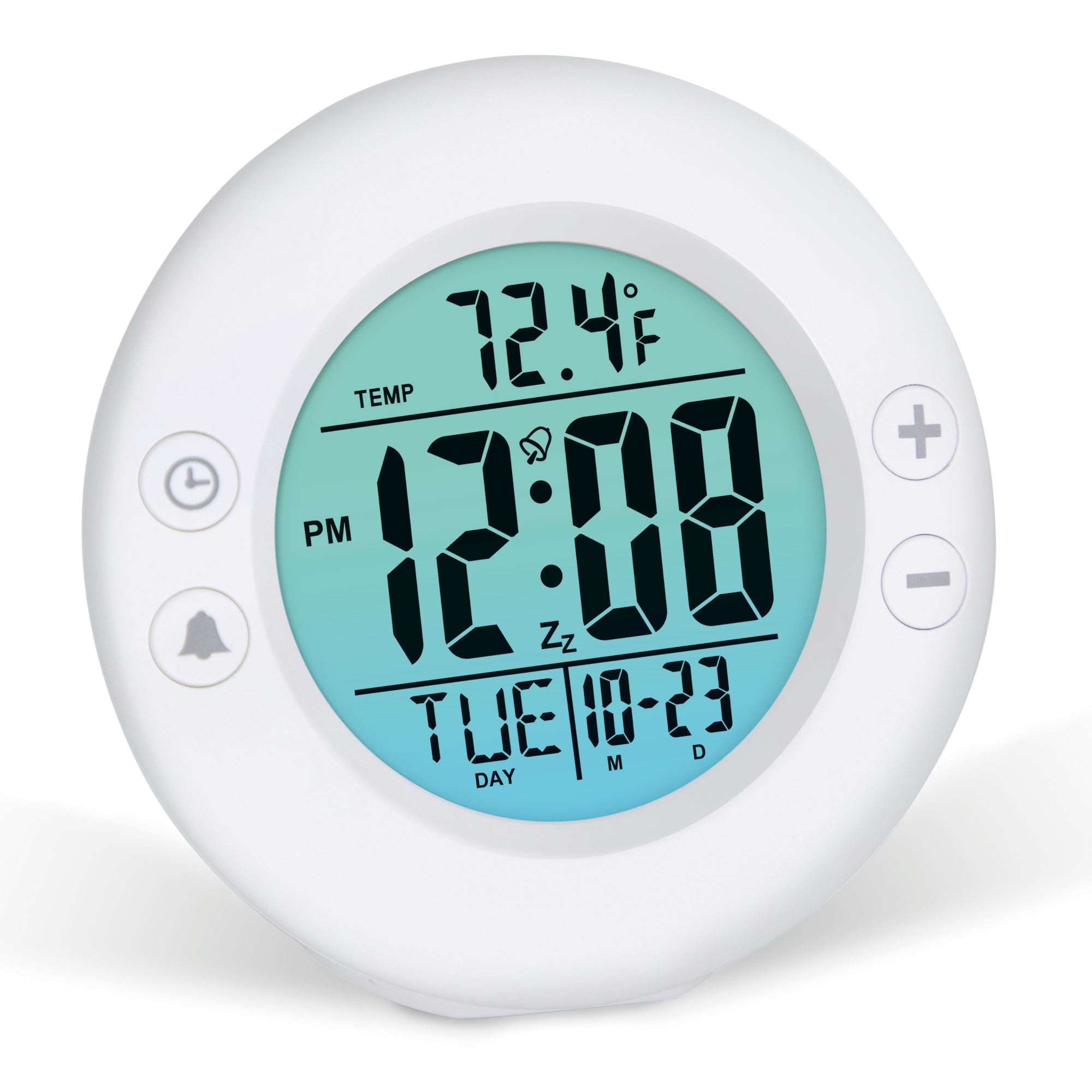 Westclox Round LCD Alarm Clock – Color Fade Backlight Displa – The ...