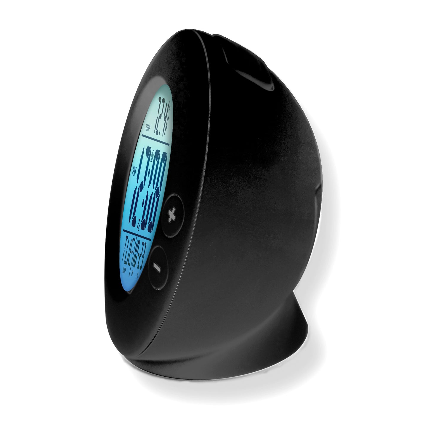 Westclox Round Black LCD Alarm Clock – Color Fade Backlight Display