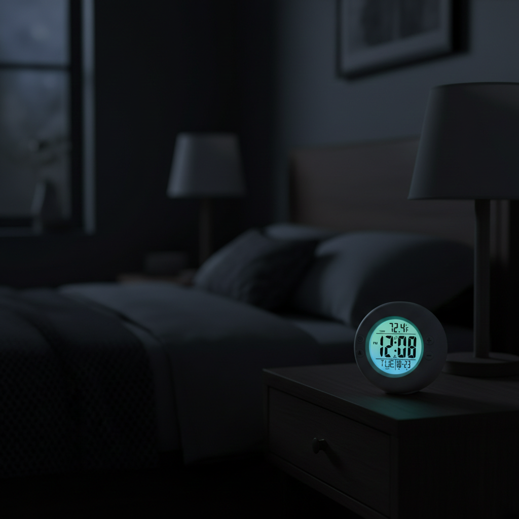 Westclox Round LCD Alarm Clock – Color Fade Backlight Display