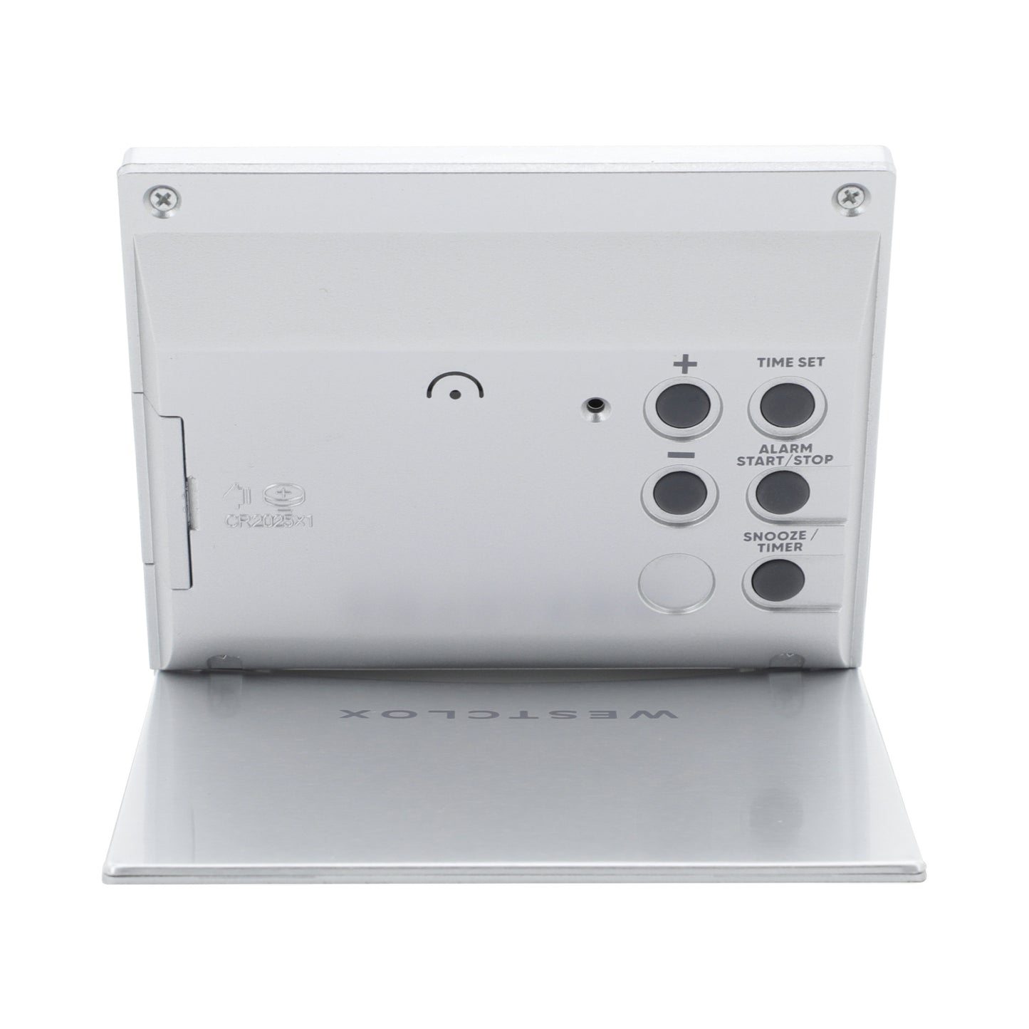 Westclox Large Silver Travel LCD Alarm Clock – Folding Cover Design