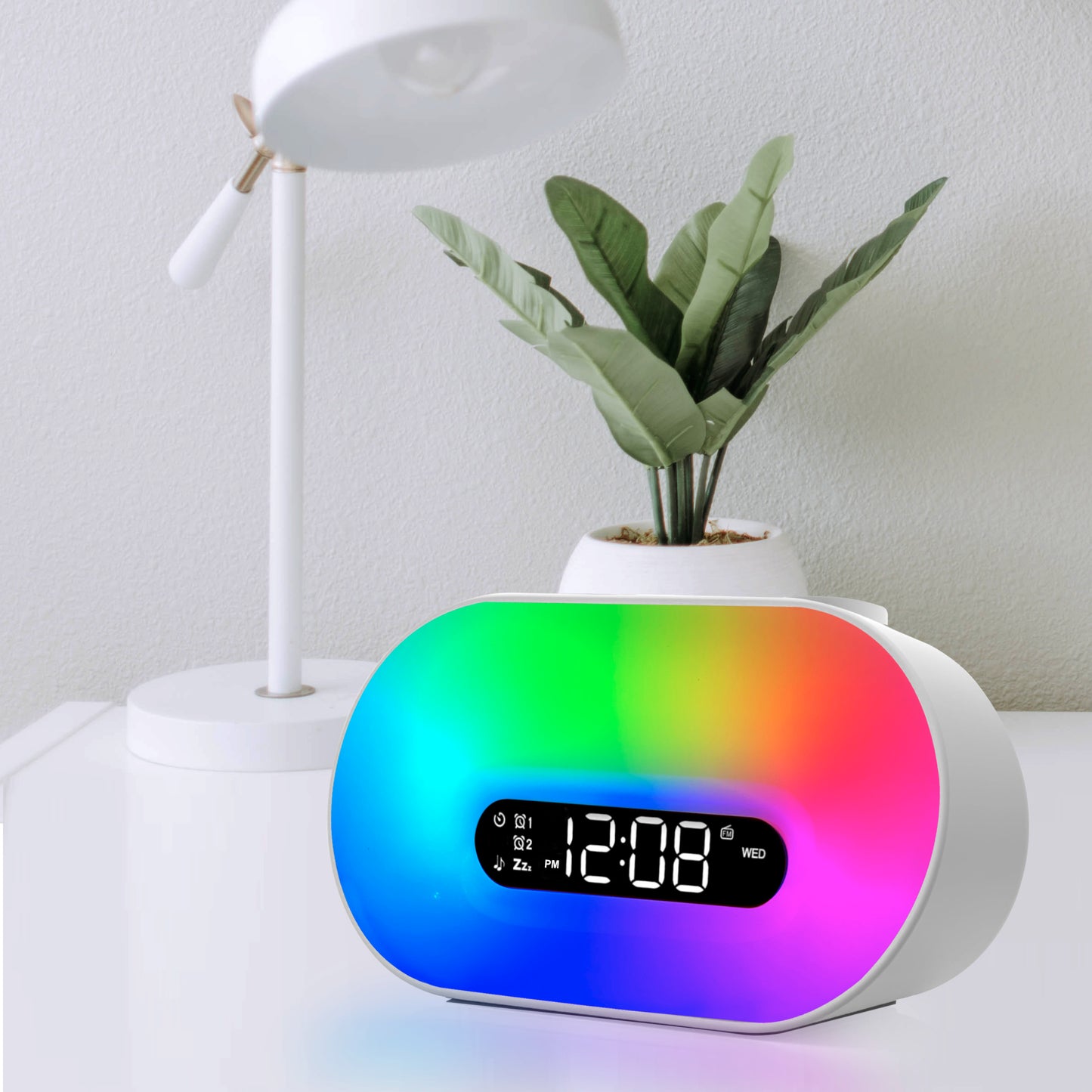 Westclox Sunrise Wake Up Light Alarm Clock with Mood Light and Nature Sounds