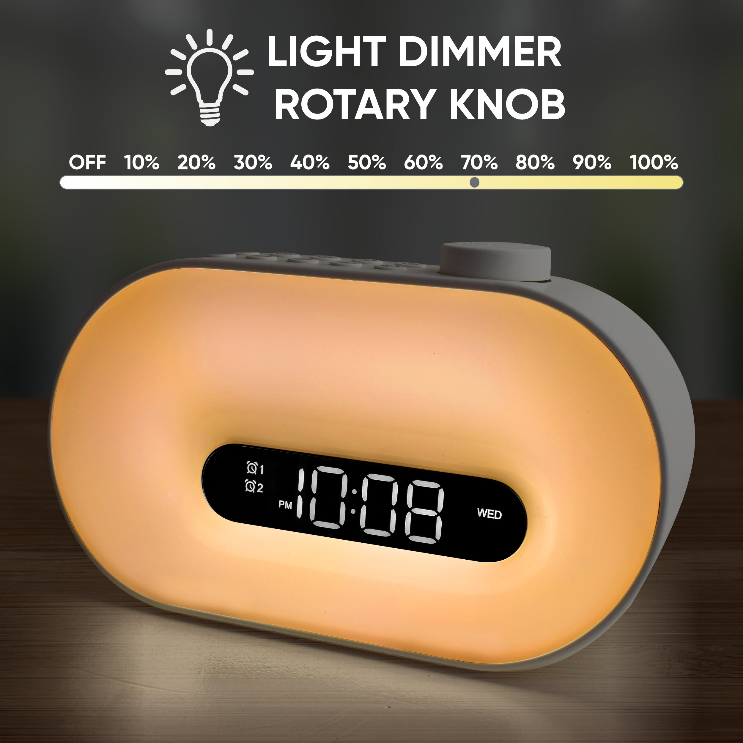 Westclox Sunrise Wake Up Light Alarm Clock with Mood Light a – The