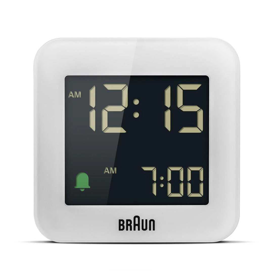 Braun BC08 Digital Travel Alarm Clock – White