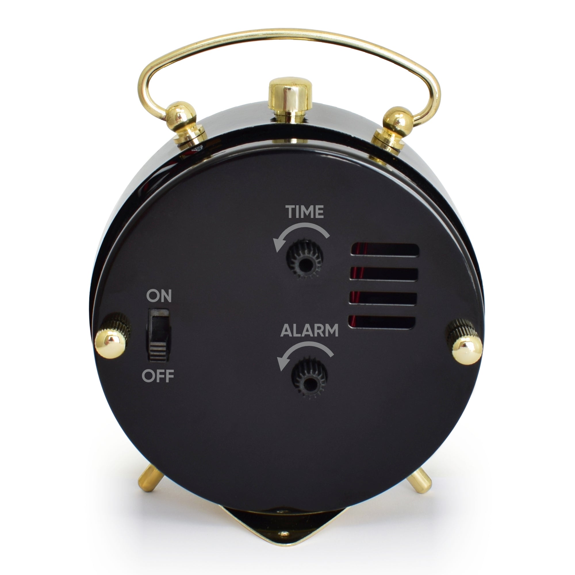 Big Ben Black & Gold Classic Alarm Clock – Quiet No-Tick Met – The
