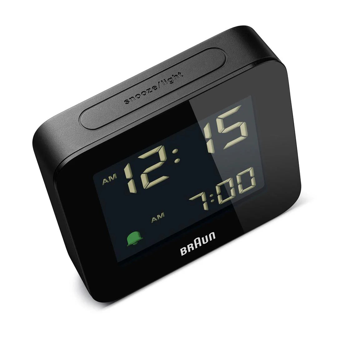 Braun BC09 Digital Alarm Clock – Reverse LCD & Crescendo Alarm (Black)
