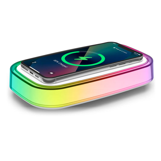 Westclox Wireless Charging Pad with Color Changing Light – Fast 15W USB-C
