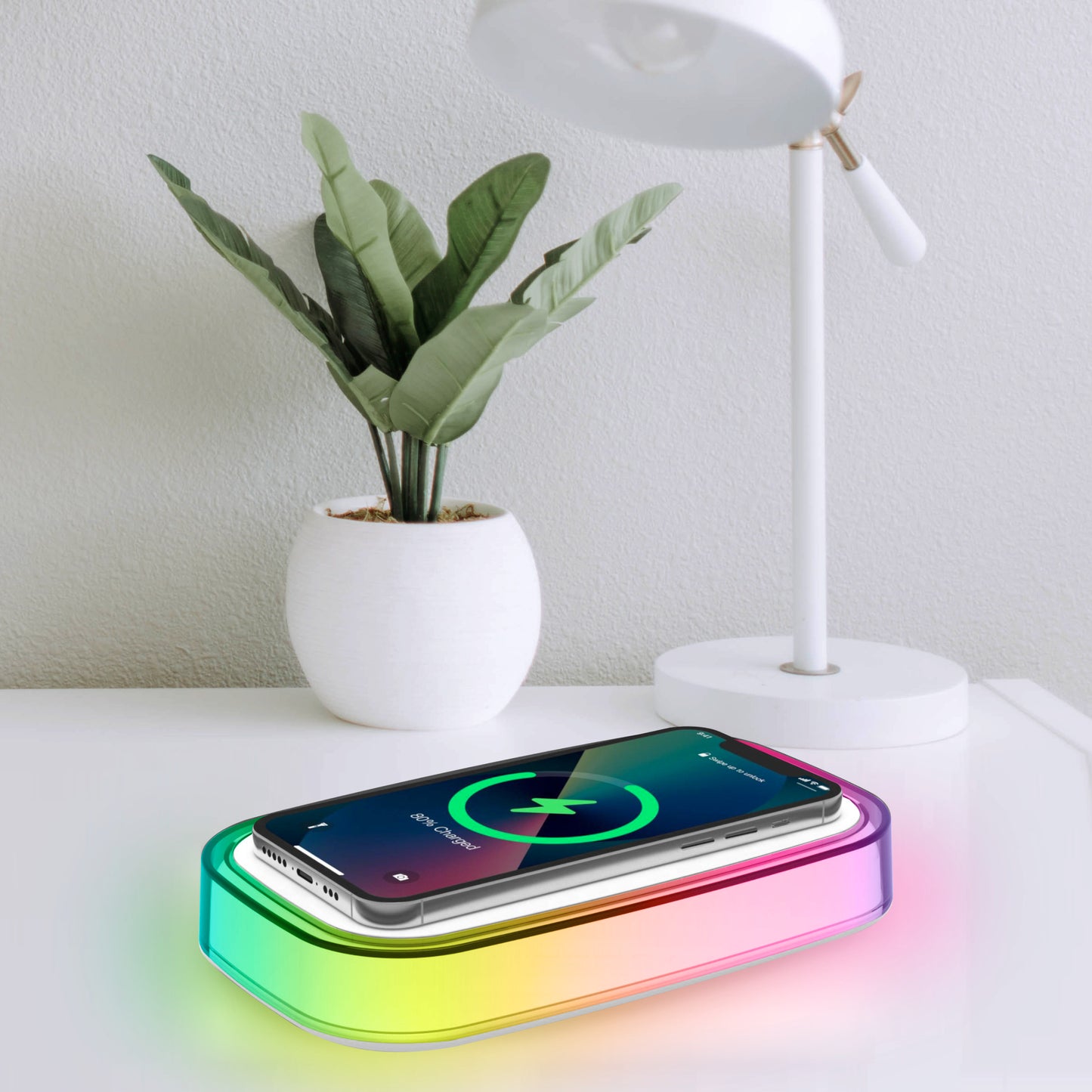 Westclox Wireless Charging Pad with Color Changing Light – Fast 15W USB-C