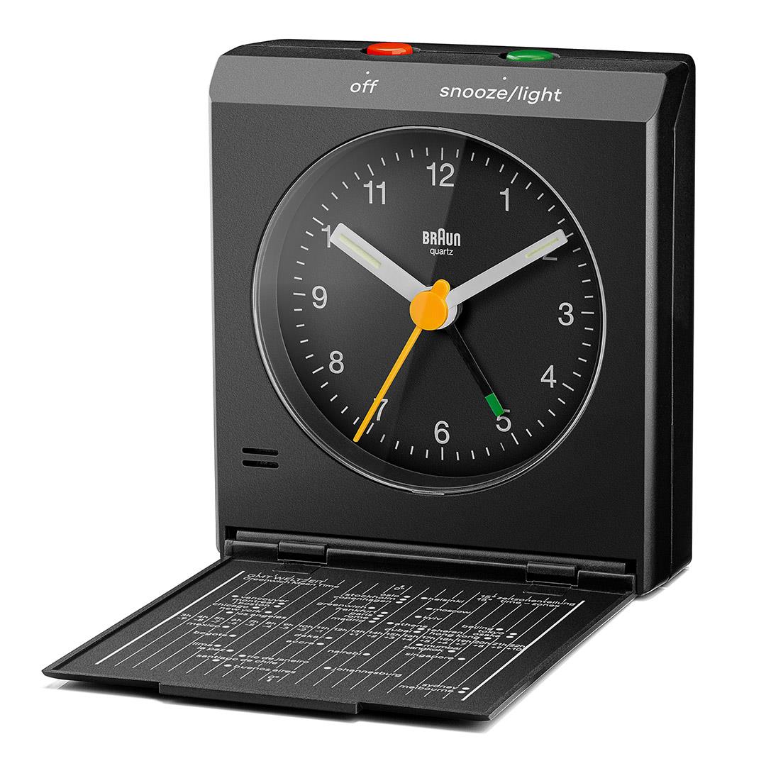 Braun BC05B Classic Travel Analogue Alarm Clock – Compact Folding