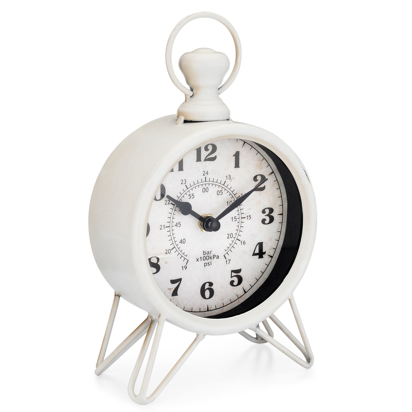 Westclox Nautical White Metal Table Clock