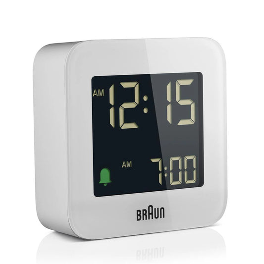 Braun BC08 Digital Travel Alarm Clock – White